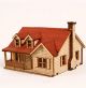 Youngmodeler YM622 Desktop Wooden Assembly Miniature Model Kit Western House 2 