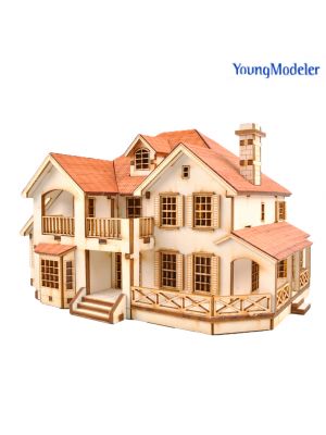 Youngmodeler YM637 Wooden Miniature Model Construction Kit, Garden House C