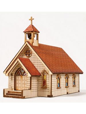 Youngmodeler YM626 Wooden Miniature Model, Construction Kit, Western Church