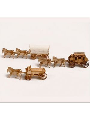 Youngmodeler YM627, Western Wagon Set, Construction Model, Miniature, Hobby