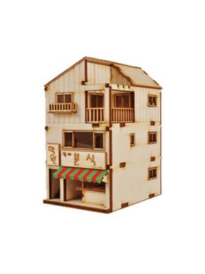 Youngmodeler YM658 Wooden Assembly Kit, Miniature Model, Mini Store Residence