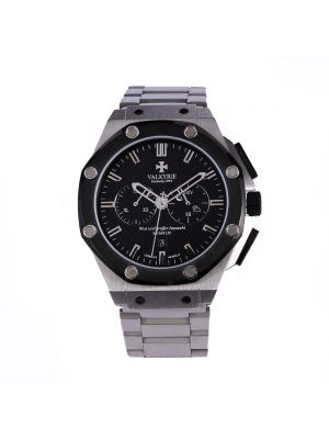 [VALKYRIE] DAS CHRONO OCTAGON (SILVER BLACK), Brand Luxury Wrist Watch for Men