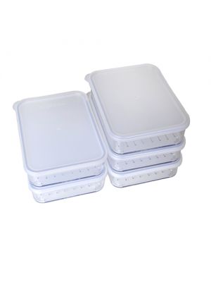 [ Silicook ] Fridge Food storage containers - Flat Medium set, 5pcs