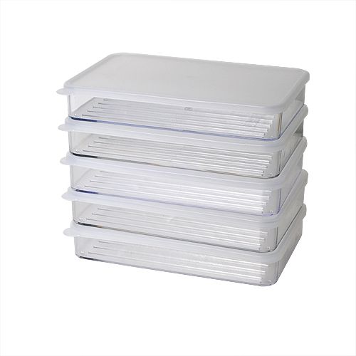 large flat plastic storage boxes