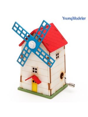 Youngmodeler YM86215 Desktop Wooden Assembly Miniature Model Kit, Orgel Windmill