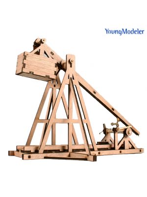 Youngmodeler YM406 Desktop Wooden Construction Miniature Model Kit Trebuchet