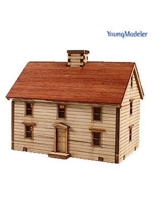 Youngmodeler YM623, Hobby, HO Series Desktop Wooden Model Kit, Western Farmhouse
