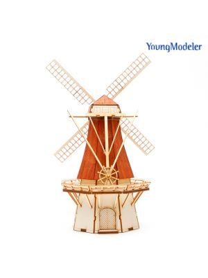 Youngmodeler YM636 Hobby Assembly Wooden Miniature Model Kit, Dutch Windmill 2