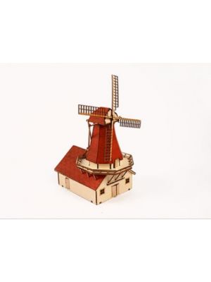 Youngmodeler YM629 Desktop Hobby Wooden Miniature Model Kit Dutch Windmill