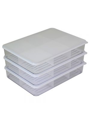 [ Silicook ] Fridge Food storage containers - Flat XL with partition, 3set