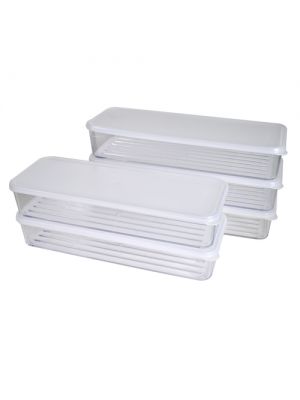 [ Silicook ] Fridge Food storage containers - Flat XL-half set, 5pcs